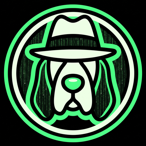 $SNIFF logo: bloodhound in a fedora